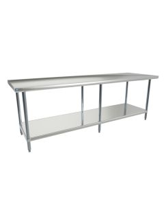 Sagetra SAWT3096G Table à Préparation 30"D x 96"L x 34"H,  Acier Inoxydable & Acier Galvanisé, 18 Gauge