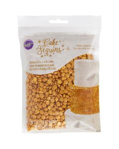 Wilton 2201-2313 Pouched Sprinkles 283g Jumbo Golden Sequins