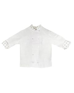 321WH/ColChef-L Chef Jacket White Cook's Collar Large