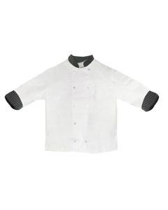 321WH-ColBLKXL Chef Jacket White W/Black Collar XLarge