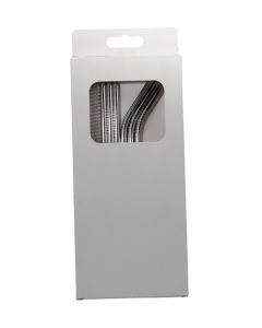Asiatica TCG0176 Reusable Straws W/Cleaning Brush Set 4pcs