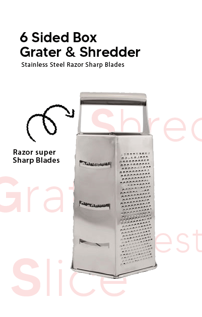 Sagetra 6 Sided Box Grater Stainless Steel